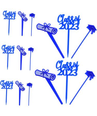 ABOOFAN 90 Pcs Graduation Cake Insert Grad Cupcake Toppers Graduation Decorations Graduation Cupcake Decoration Toppers Graduation Dessert Topper Cupcakes Black Decor Graduate Paper Cup 7.6X4CMx3pcs Bluex3pcs - Buy Online on SooperMarket.com