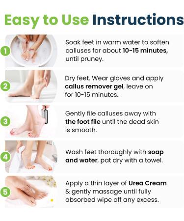 Foot Cure Exfoliator & Callus Remover Pedicure Set - Includes Foot File, Tea Tree Oil Soak, Urea Cream, USA Made - Buy Online on SooperMarket.com