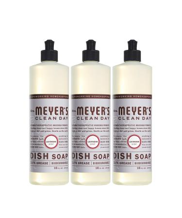 Mrs. Meyer's Liquid Dish Soap, Biodegradable Formula, Lavender, 16 fl. oz - Pack of 3 Lavender 3 Pack
