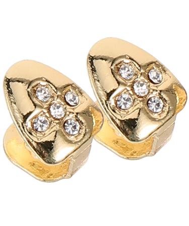 Didiseaon 2pcs Gold Decor Grills Grill Teeth Hip-hop Supplies Props Clothing Men and Women The Cross