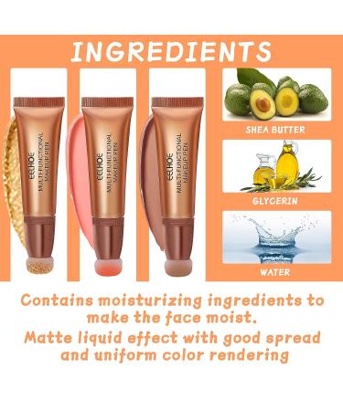 3pcs Liquid Contour Beauty Wand Set - Highlighter & Blush Stick with Cushion Applicator - Buy Online on SooperMarket.com