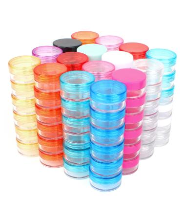 Jubaopen 96 piece of cosmetic container Raute Cream Crys Cosmetics Doses Set Cream Line Empty Entures Ride Sample containers Cosmetic container with lid mini doses for lip balm lotion cream (5G)