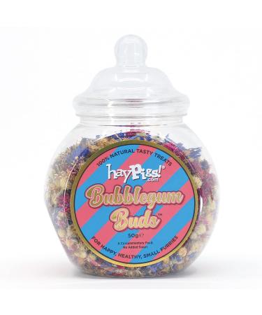 HayPigs! Pig 'n' Mix Bubblegum Buds 50g Guinea Pig Treats - Rabbit Treats Also Great for Rat Hamster or as Tortoise Treat for Boredom Breaker - Guinea Pig Gifts Bubblegum Buds 50.00 g (Pack of 1)