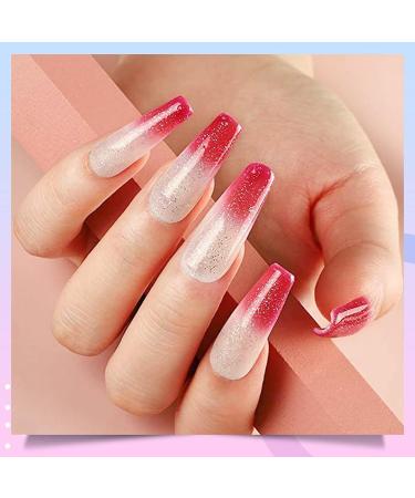 28g/Box Red & White Temperature Change Shine Glitter Dip Powder Nails | Long-lasting Dipping Nails - No UV Light Needed | UKA - Buy Online on SooperMarket.com