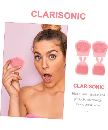 minkissy 28 Pcs Rabbit Ears Facial Brush Facial Exfoliating Brush Face Cleansing Tool Face Washing Brush Facial Cleansing Face Scrubber Handheld Miss Pink Silicone Brush Silica Gel Light Pinkx7pcs 7.5x7.5cmx7pcs - Buy Online on SooperMarket.com