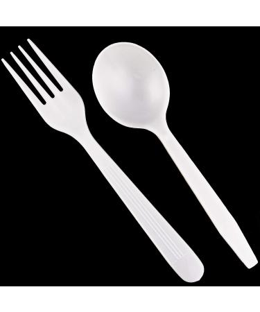 MAUI Heavy Duty Plastic Forks and Spoons Set - 200 Pack, Disposable, Strong and Durable - Ideal for Parties and Gatherings by Maui - Buy Online on SooperMarket.com