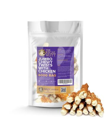 The Regal Mutt - Chewy Jumbo Twists with Chicken - 600g Bag 600 g (Pack of 1)