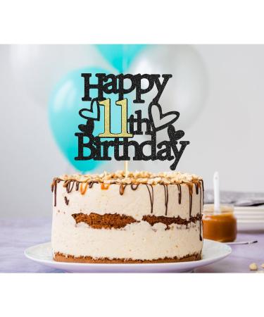 Sumerk Glitter Happy 11th Birthday Cake Toppers 11th Cake Topper 11th Birthday Cake Decorations Party Supplies for Boys Girls - Pack of 1 - Buy Online on SooperMarket.com