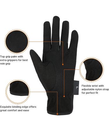 Amoy Kids Horse Riding Gloves - Breathable Anti-Slip Equestrian Mitts Black L (Age 10-12) - Buy Online on SooperMarket.com