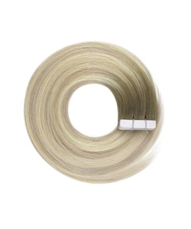 Shop Youngsee Real Hair Extensions - Tape Ombre Ash Blond to Platinum Blonde | 45cm 20pcs 50g #18/60 - Premium Quality Tape-In Hair Extensions - Buy Online on SooperMarket.com
