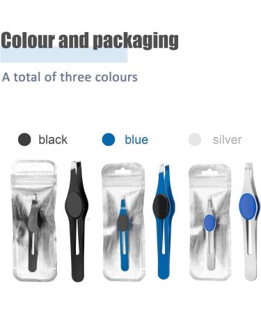 3-Piece Non-Slip Precision Tweezers Set for Women - Ideal for Eyebrows & Ingrown Hair Removal - Slant Pointed Tips - Color Mixing - Professional Quality - Buy Online on SooperMarket.com