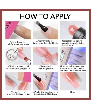 Lofuanna Poly Gel Nail Kit - 4 Colors | Professional DIY Poly Extension Gel Nail Kit for Beginners | Includes Nail Forms & Slip Solution | Builder Gel Poly Gel Kit - SET 3 - Buy Online on SooperMarket.com