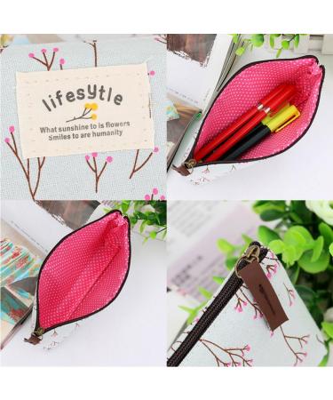 Linen Pencil Case & Cosmetic Bag in Pink - Stylish Durable and Perfect for International Shipping - Buy Online on SooperMarket.com