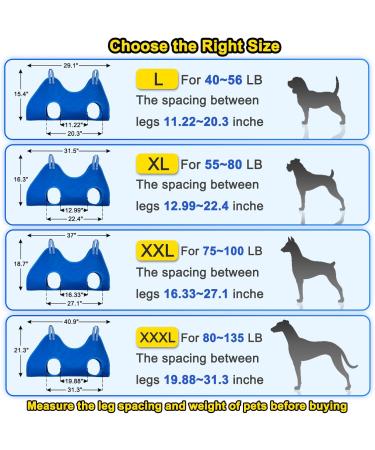 Buy Ovtexzog Dog Care Hammock Harness - Clawing Aid Retention Bag for Nail Care Large Blue (up to 25kg) - International Shipping Available - Buy Online on SooperMarket.com