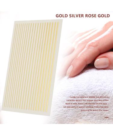 Mengmen Gold 3D Nail Sticker Stripe Lines Adhesive Striping Tape Nail Art Gold Silver 3Pc Nail - Buy Online on SooperMarket.com
