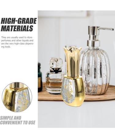 FRCOLOR Vintage Rose Glass Perfume Bottles - Refillable Spray Vial for Travel | 2pcs Essential Oil Bottle Set - Buy Online on SooperMarket.com
