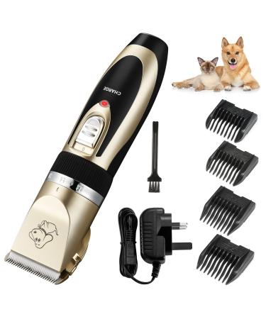 Electric Dog Clippers Cordless Dog Trimmer Low Noise | Pet Grooming Kit Rechargeable & Fast Charging Dog Grooming Clippers with 4 Combs | Professional Cat Hair Trimmer for Dogs Cats Horses Green