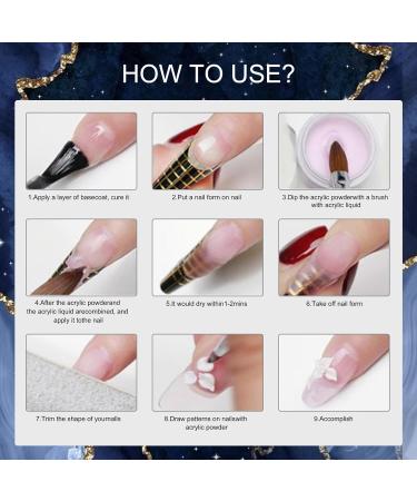 28g Acrylic Nail Powder Set for French Manicure - Black HJ-NAP016 - Buy Online on SooperMarket.com