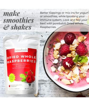 100% USA Grown Organic Whole Dried Raspberries - No Sugar Added, Unsweetened Dehydrated Fruit for Baking (3 oz) - Buy Online on SooperMarket.com