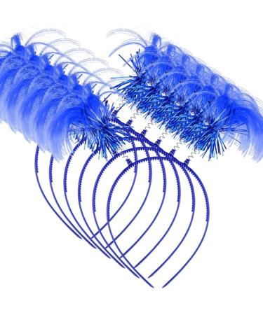 6 Pieces Tinsel Wrapped Ponytails Headbands Costume Party Headwear Accessory Halloween Head Bopper Halloween Costume Headwear Accessory Blue Halloween Decoration Halloween Costumes