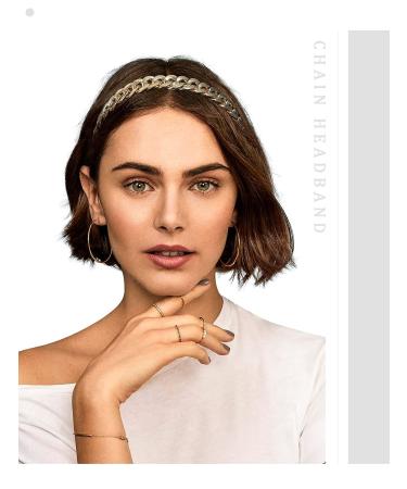 AWAYTR Chain Hairband for Women - Set of 3 Chained Reactions Headbands in Metal Resin (Gold, Silver, Amber) - Buy Online on SooperMarket.com