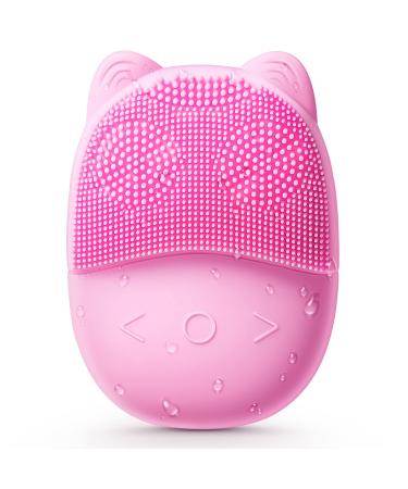 Electric Face Scrubber Silicone Facial Cleansing Brush for Deep Cleanning Exfoliating Waterproof Rechargeble|Vibrating|Massager (Pink)