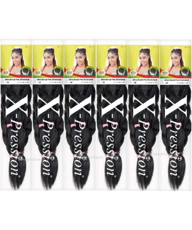x-pression Pre-Stretched Synthetic Braiding Hair Extension Color 1B Ready To Install Sew-In 1B Hair Extension - Buy Online on SooperMarket.com