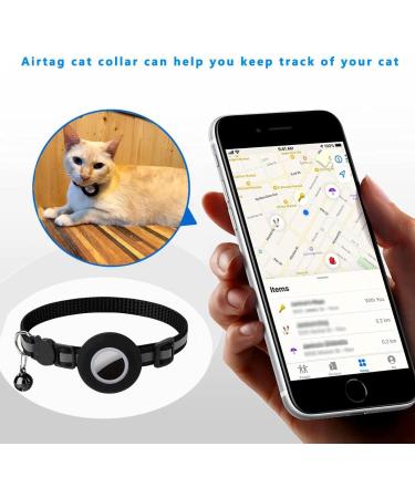 Hepplly Reflecting Airtag Cat Neck Band with Bell & Holder - Safe & Stylish Kitten Collar (Hellblau) | International Shipping Available - Buy Online on SooperMarket.com