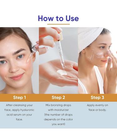 Face & Body Self Tanner Drops | Sunless Bronzing Drops for Face Tan | Long-Lasting Formula | 30ml*2 - Buy Online on SooperMarket.com