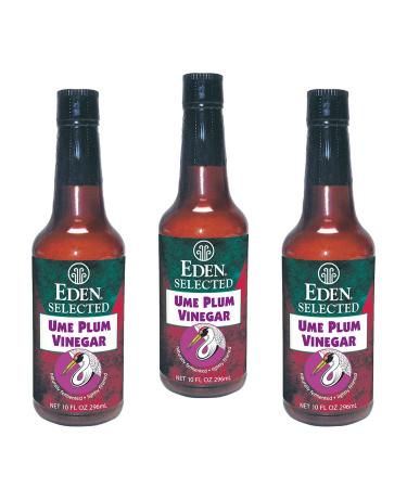 Eden Ume Plum Vinegar, Traditionally Made in Japan, No Chemical Additives, 10 oz Amber Glass Bottle (3-Pack)