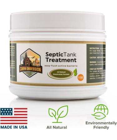 1 Year Supply Septic Tank Treatment - 12 Easy Flush Live Bacteria Packets - Prevent Sewage Backups - USA Made - Buy Online on SooperMarket.com