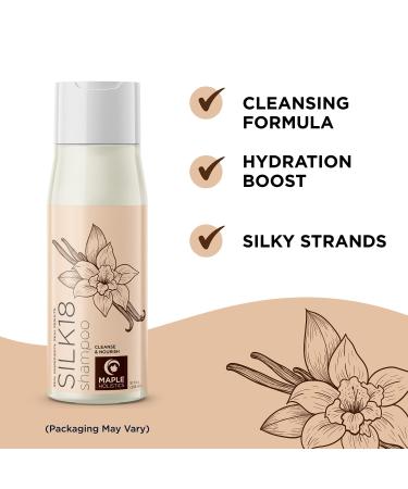 Silk18 Moisturizing Shampoo for Dry Damaged Hair - Sulfate-Free with Silk Amino Acids, Jojoba & Keratin - Anti-Frizz Formula for Color Treated Hair - 10 Fl Oz - Buy Online on SooperMarket.com