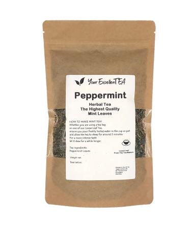 Your ExcellenTEA - Peppermint Loose Leaf Herbal Tea Pure Strong Mint Herbs Leaves Caffeine Free 100g Peppermint 100g
