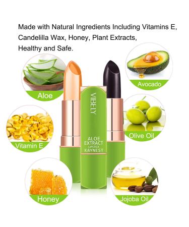 Kaynest Aloe Vera Lipstick Set-C - 2 Pack Moisturizing Lip Balm for Long Lasting Color Change - Buy Online on SooperMarket.com