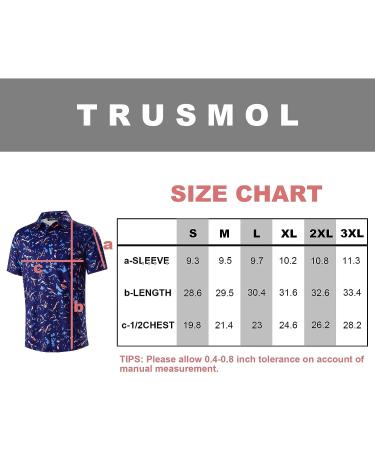 Men's Navy Leaf Print Golf Polo Shirt - Moisture Wicking Dry Fit Performance - Buy Online on SooperMarket.com