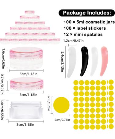 Ruijie 100 Pack 5g/5ml Empty Cosmetic Jars with Screw Cap | Ideal for Creams Lip Balms and Samples - Buy Online on SooperMarket.com