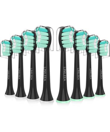 LINILEEA Toothbrush Replacement Heads Black Compatible with Philips Sonicare Click On Electric Toothbrush 8Pack Balck 1 count (Pack of 8)