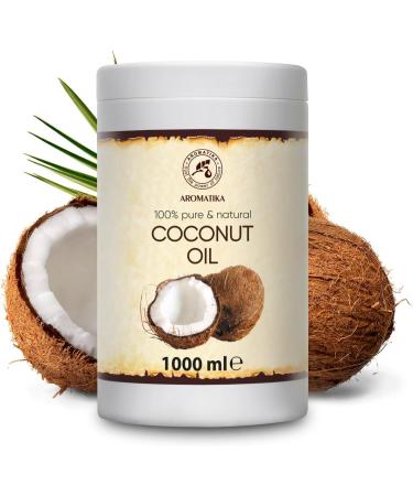Coconut Oil 1000ml - Indonesia - Cocos Nucifera Oil - 100% Pure & Natural Cold Pressed - Unrefined Coconut Oil - Best Benefits for Skin - Hair - Face - Body Care - Unrefined Coconut Oils - Buy Online on SooperMarket.com