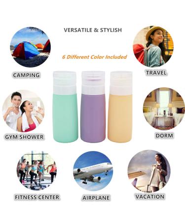 10-Pack Travel Bottles Set - 3oz Leakproof Silicone Containers | TSA Approved Toiletry Bottles for Shampoo, Lotion, Soap - Multicolor - Buy Online on SooperMarket.com