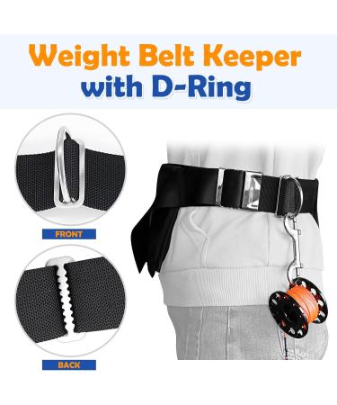 Dawitrly 2Pack Stainless Steel Weight Belt Keeper - 5cm/2'' Serrated Scuba Diving Retainer Stopper with D Ring for BCD Accessories - Buy Online on SooperMarket.com