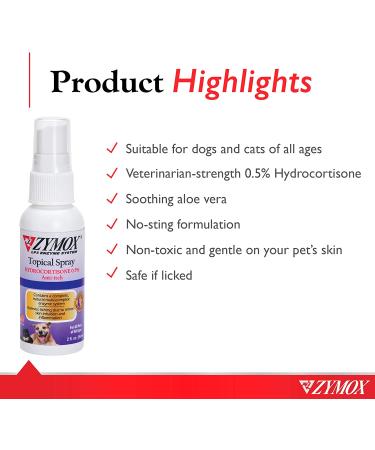 Pet King Brands Zymox Pet Spray with Hydrocortisone 2 oz - Soothing Relief for Pets - Buy Online on SooperMarket.com