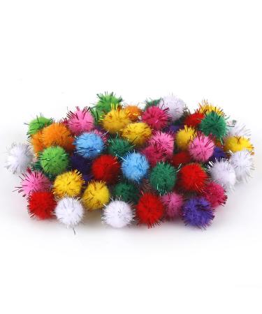 Colored Glitter Balls Pompom Furry Balls Christmas Pom Poms DIY Pompones Craft Supplies Handmade Decoration Materials 10mm 270pcs