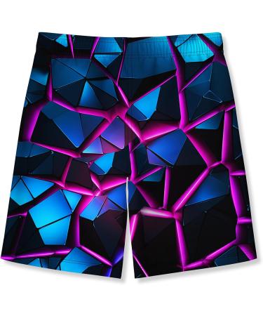Tuonroad Boys Bathing Shorts - Funny 3D Print Fast Drying Swim Trunks for Ages 5-14 | Purple Beach Shorts - Buy Online on SooperMarket.com