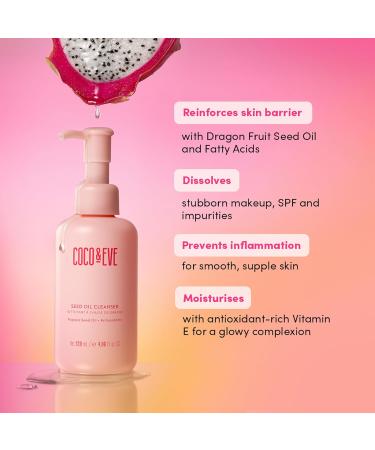 Coco & Eve Seed Oil Cleanser | Gentle Makeup Remover & Cleansing Oil for Glowy Skin | Antioxidants & Vitamin E | 4.06 fl oz - International Shipping Available - Buy Online on SooperMarket.com