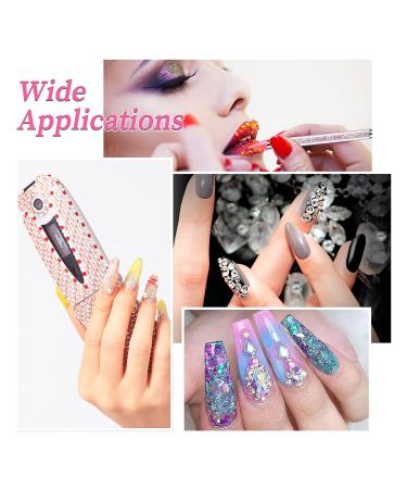 Sularpek Nail Rhinestone Picker Set - Dual-End Rhinestone Pickup Tool and Wax Pencil for DIY Nail Art Crafts (White Pink) - Buy Online on SooperMarket.com