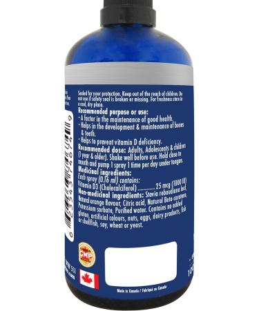 Naka Platinum Vitamin D SUBLINGUAL SPRAY instant Bioavailability 1000 IU (625 sprays) - 100 ml BONUS SIZE (60+40 FREE) - Buy Online on SooperMarket.com