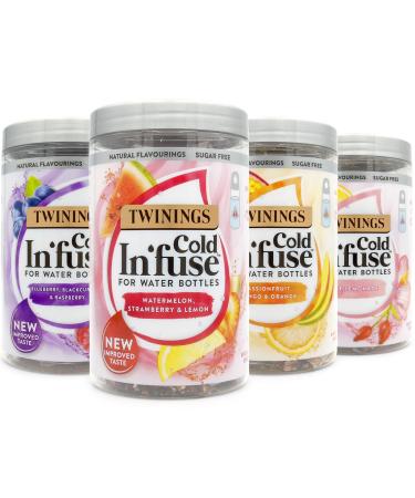 Twinings Cold Infuse - Assorted Flavours Variety Pack with 4 x 12 Infusers - Enhance Your Water with Natural Fruit and Herbal Blends for Refreshing Hydration and Wellness