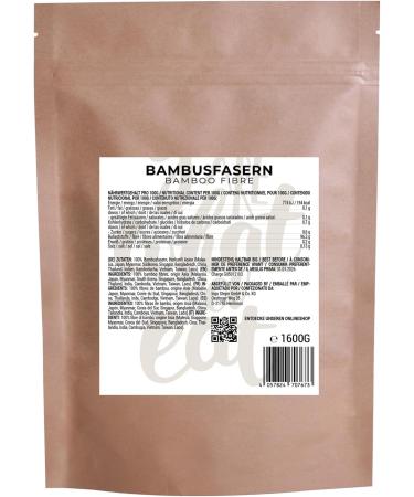 Bamboo Fibres 1600 g / Premium Quality / Low Carb | Value Pack / Bamboo Powder Flour / GreatVita - Buy Online on SooperMarket.com