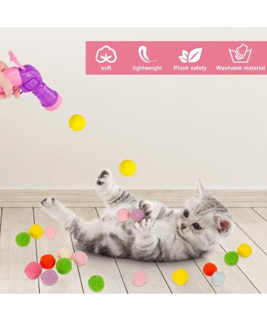 Heyu-Lotus Cat Ball Launcher to Relieve Boredom Interactive Cat Toys with 100 Pcs Balls and 1 Pcs Launcher Plush Ball Shooting Gun for Cats Suitable for Indoor Cat Training Playing Sports Games - Buy Online on SooperMarket.com