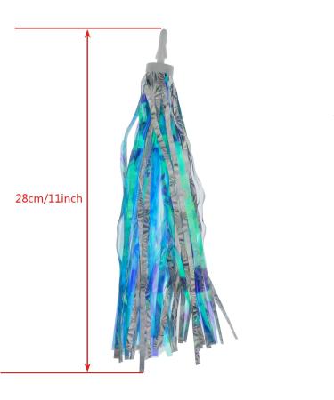 Kasteco 2 Pairs Bicycle Tassel Ribbons - Blue/Silver & Hot Pink/Silver | Bike Handlebar Streamers for Scooters - Buy Online on SooperMarket.com